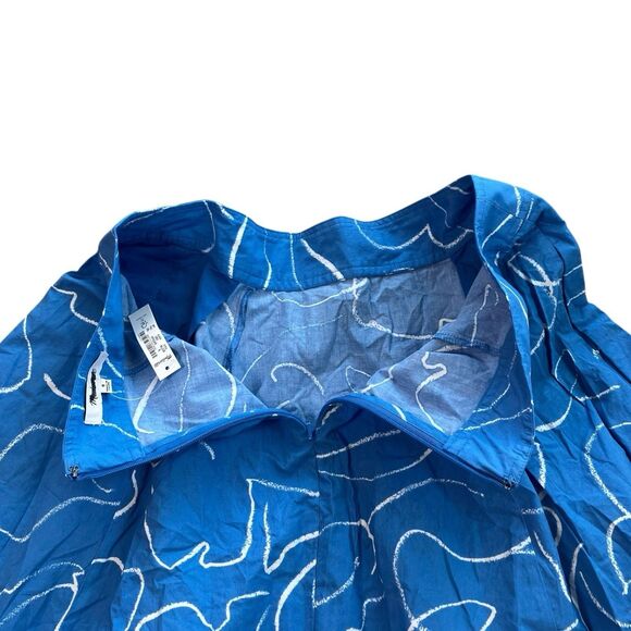 Madewell Skirt Womens 8 Blue Floral Signature Poplin‎ Maxi Linear Bloom Pockets - Picture 6 of 13